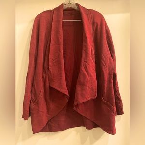 REI Maroon Open Front Sweatshirt Cardigan